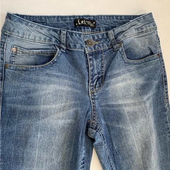 LEI Y2K 90s Jeans Ashley Louise Boot Juniors 9 Faded-Wash Back-Pockets Vintage - Picture 4 of 12
